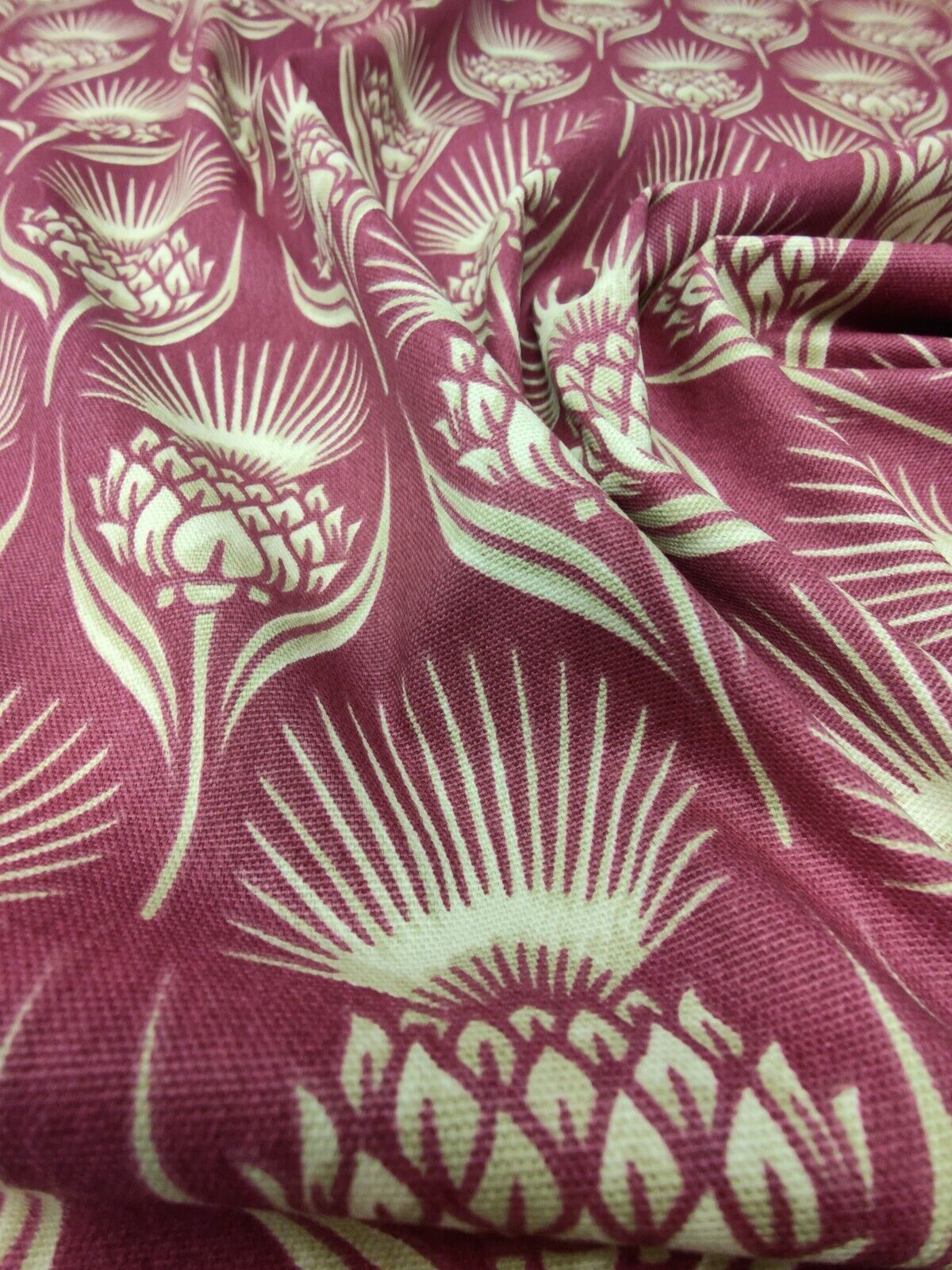 iLiv Deco Thistle Deep Pink Curtain Upholstery Fabric By The Metre