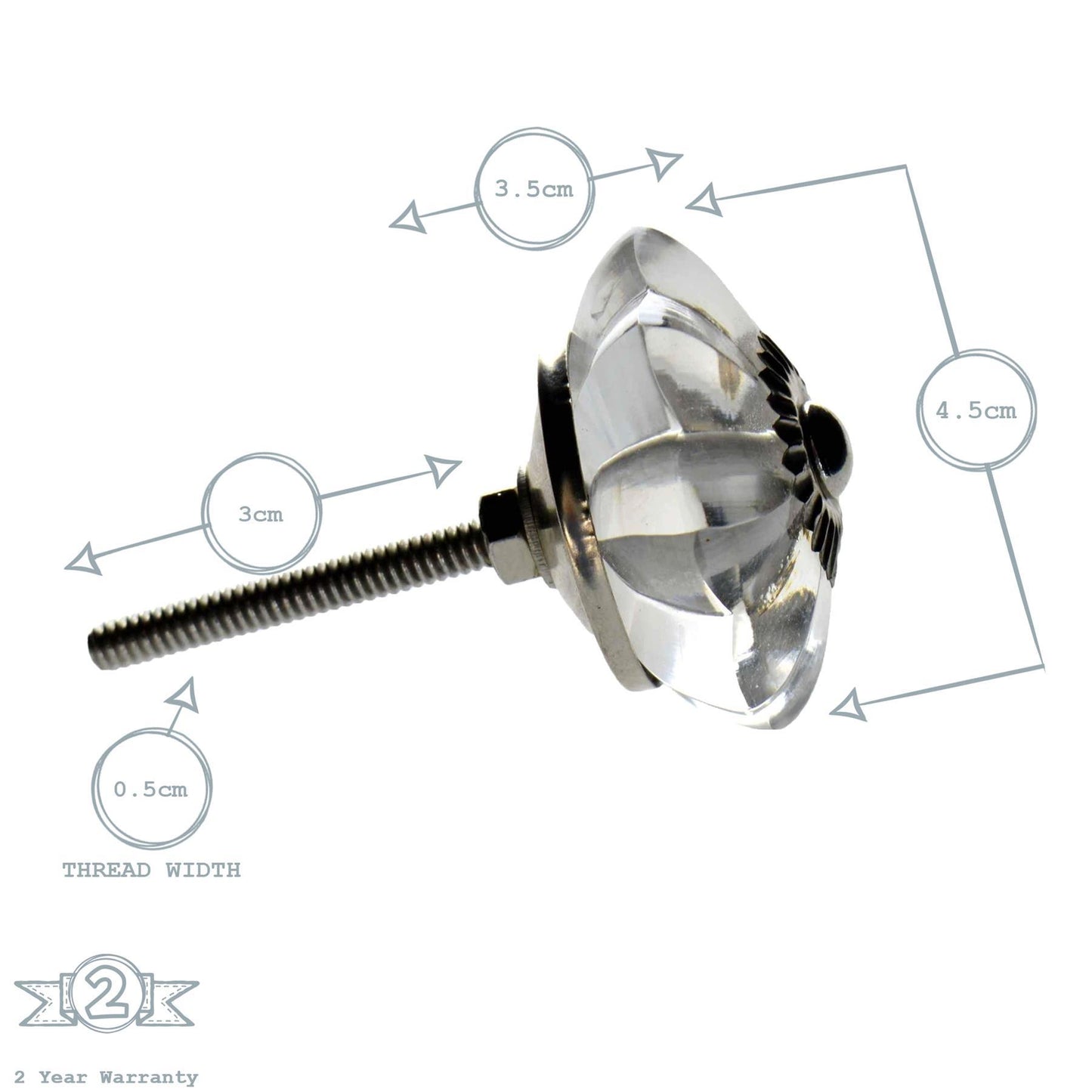 Star Glass Door Knob