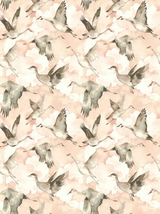 Edinburgh Weavers Flyway Fabric -Blush Linen Blend By The Metre