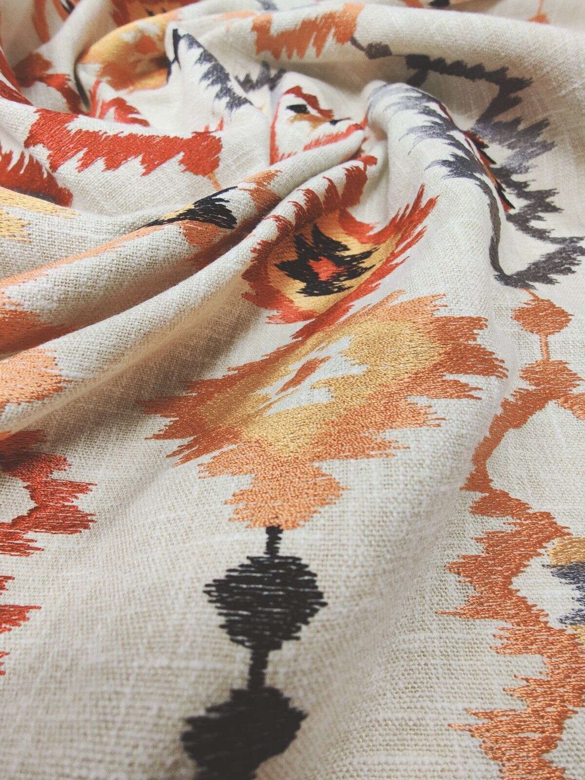 iLiv Sante Fe Salsa Embroidered Curtain Fabric 8 Metres