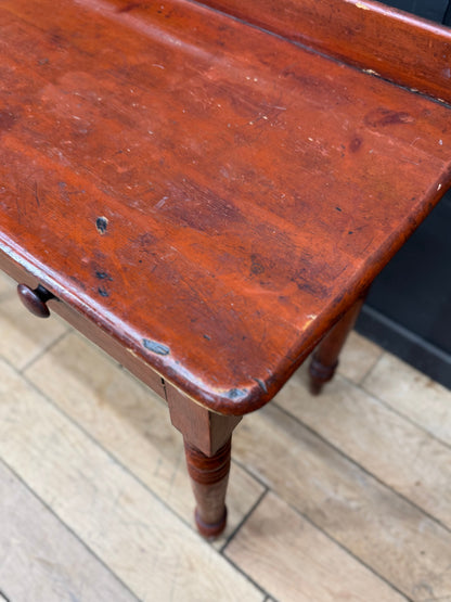 Antique Victorian Pine Writing Table Desk Console Side Table / Wash Stand