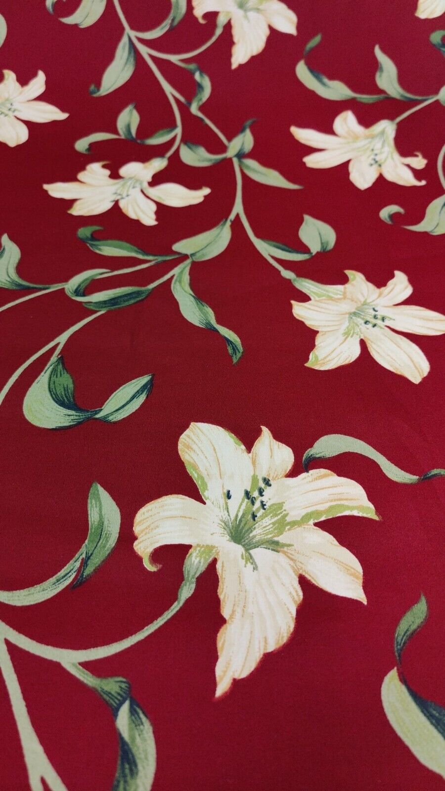 Style Furnishings Red Floral Curtain Upholstery Fabric By The Metre