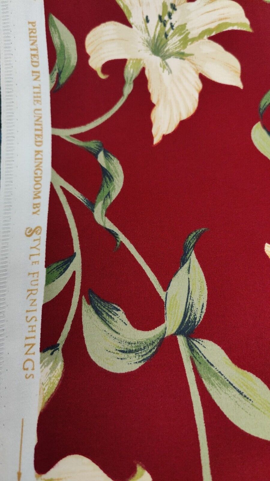 Style Furnishings Red Floral Curtain Upholstery Fabric By The Metre