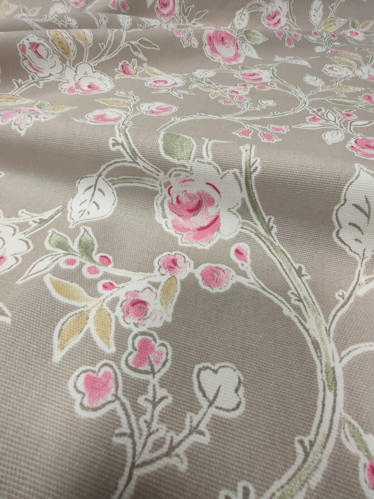 Clarke & Claire Milly Taupe Curtain Upholstey Fabric By The Metre
