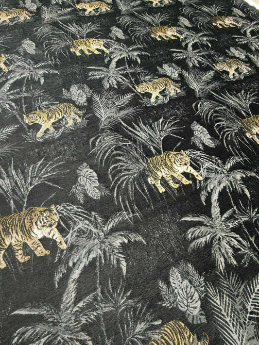 Porter & Stone Bengal Noir Curtain Upholstery Fabric 1 Metre