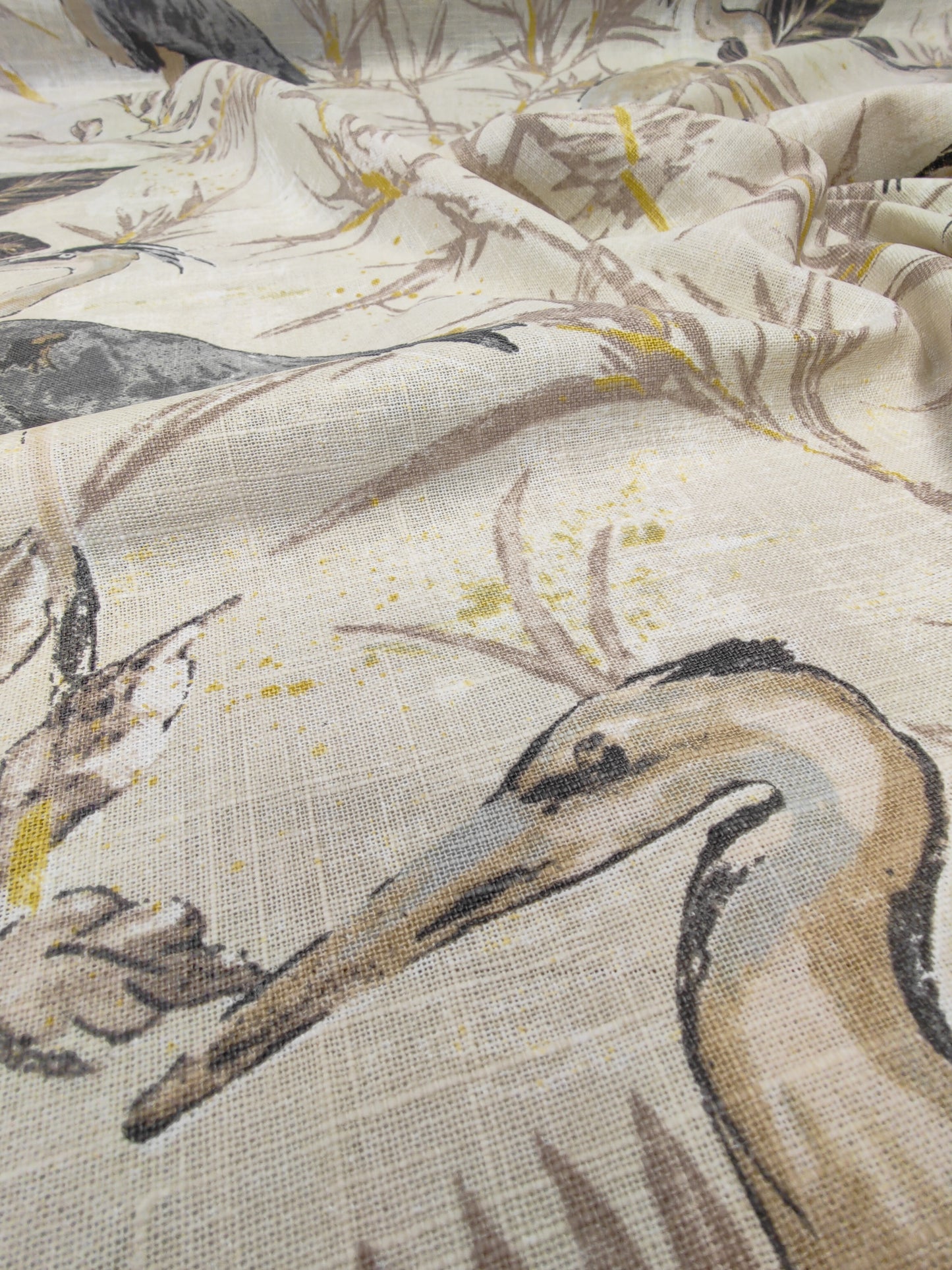 Edinburgh Weavers Heron Natural Curtain Fabric By The Metre