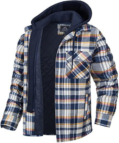 The Winter Layer – Men’s Plaid Hooded Padded Coat