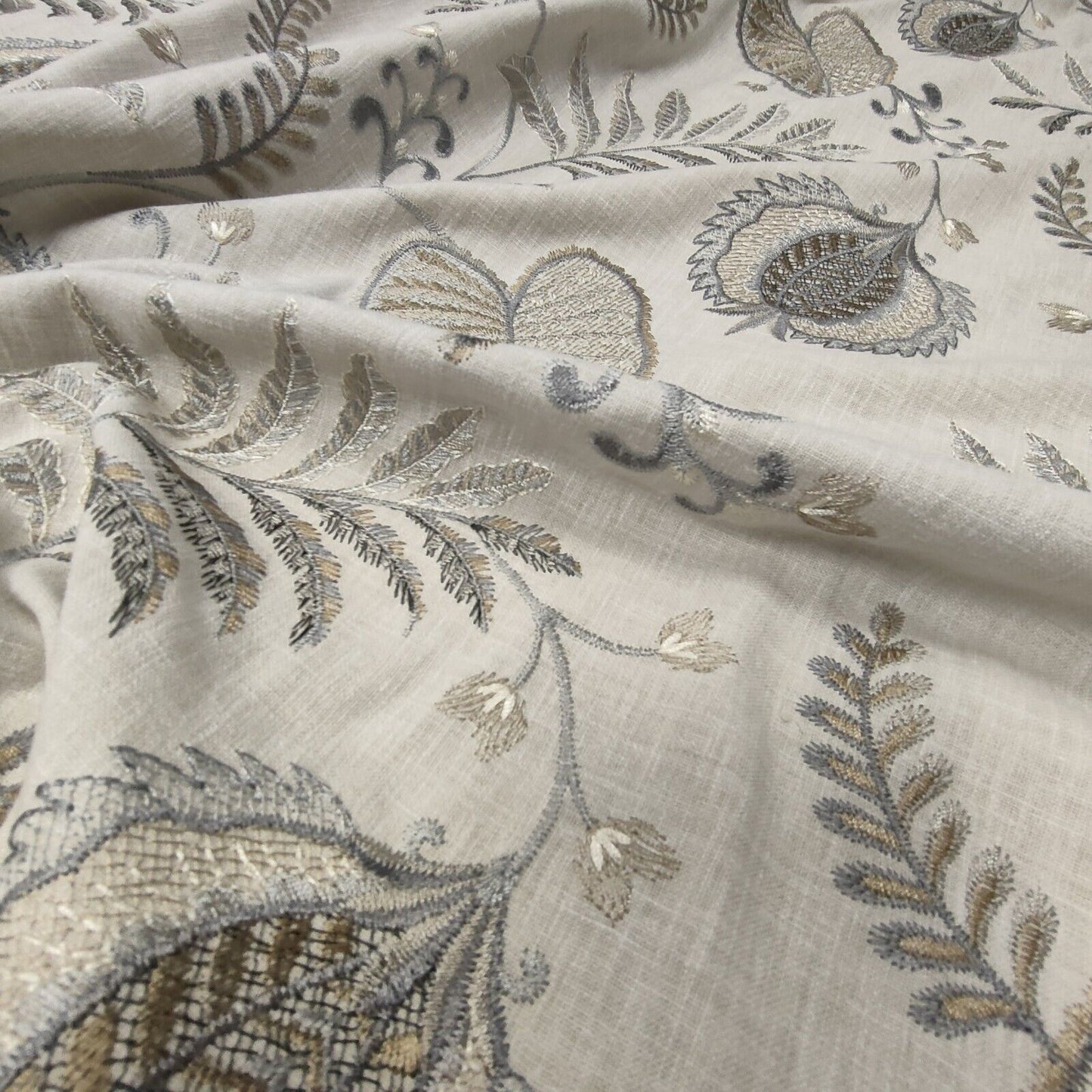 iLiv Samarkand Cloud Embroidered Curtain Fabric By The Metre