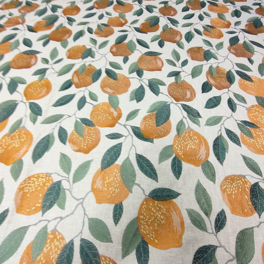 Clarke & Clarke Sicillian Orange Embroidered Curtain Fabric 1.7 Metres