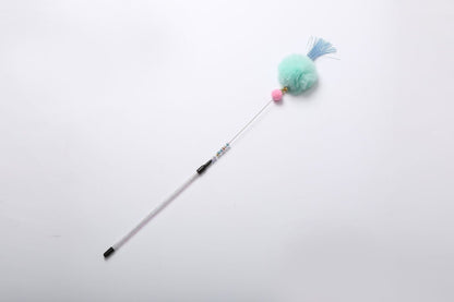 Colorful beaded cat stick