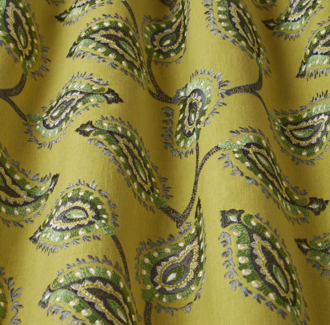 iLiv Sestriere Citrine Embroidered Curtain Upholstery Fabric 1.3 Metres