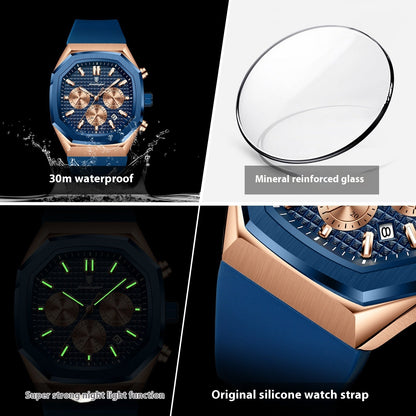 Multifunctional Six-pin Calendar Men's Watch Large Dial