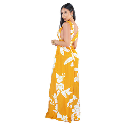 Women's Sleeveless Backless V-neck Dress