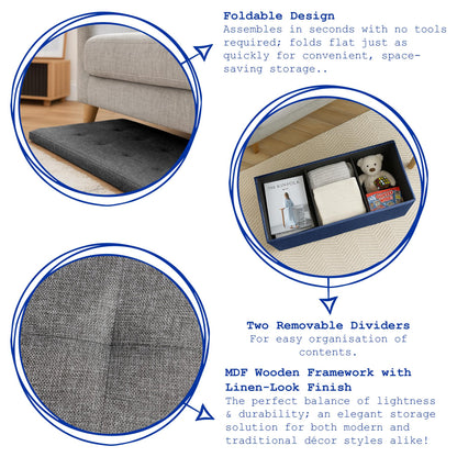 Foldable Storage Ottoman - 111 x 37 x 39cm