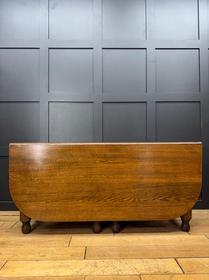 Large Solid Oak Gateleg Dining Table Drop Leaf Kitchen Table Sideboard