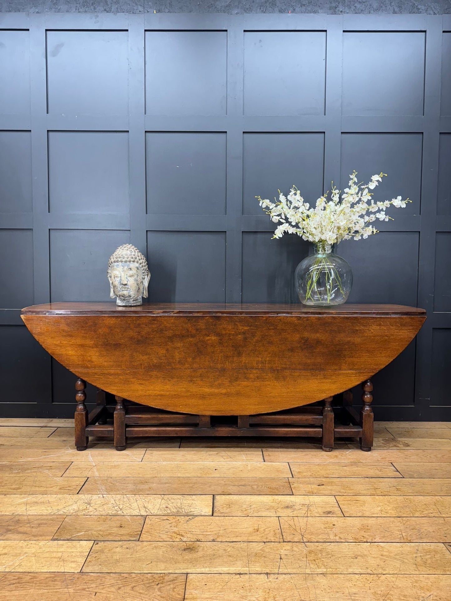 Antique Oak Wake Table Gateleg Dining Table / Large Kitchen table sideboard