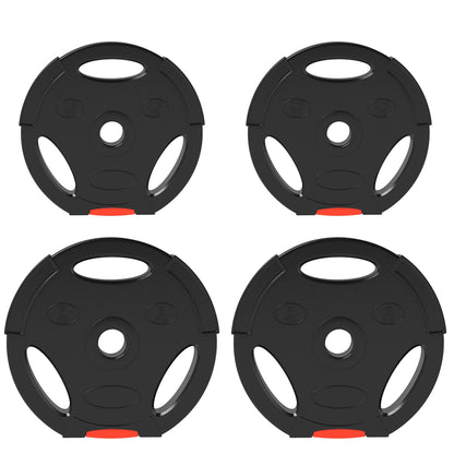 SPORTNOW Olympic Weight Plates Set, with Two 5kg and Two 2.5kg weights, Black