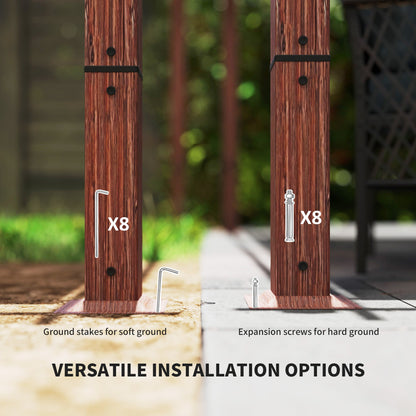 Outsunny 3 x 3 m Retractable Roof Pergola - Natural Wood Finish