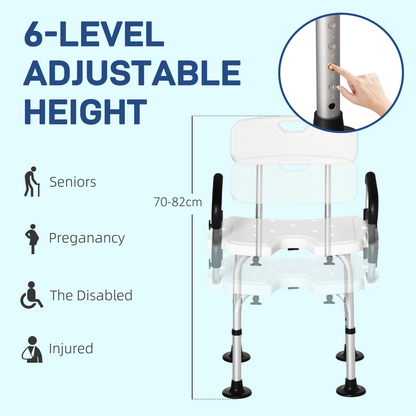 Adjustable Shower Stool with Suction Foot Pads for Elderly Disabled