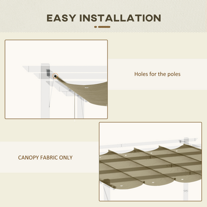 Pergola Shade Cover for 3 x 3m Pergola, Replacement Canopy Fabric Only, Tan