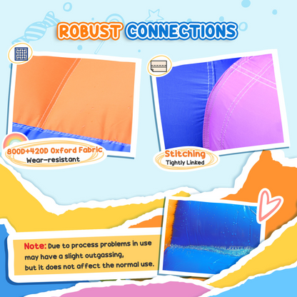 Bouncy Castle with Slide Pool House Inflatable w/ Blower Multi-color Outsunny