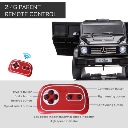 Mercedes Benz G500 12V Kids Electric Ride On Car Remote Control Black HOMCOM