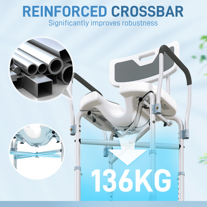 Comfortable Shower Stool with Padded Seat & Aluminium Frame - 136kg Capacity
