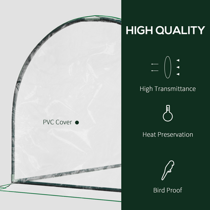 Tunnel Greenhouse Green Grow House Steel Frame Garden Outdoor 200 x 100 x 80cm