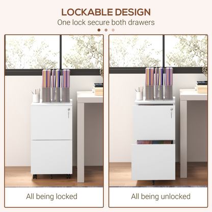 Vinsetto Steel File Cabinet with Lock and Hanging Bar for Letter A4 Legal Size