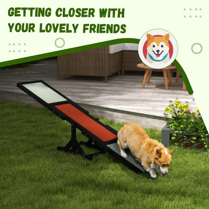 PawHut Wooden Pet Seesaw for Big Dogs with Anti-Slip Surface, Black