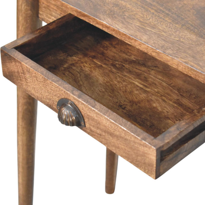 Artisan Furniture Solid Wood Nordic Writing Desk in Classic Grey, 1 Drawer, Brown