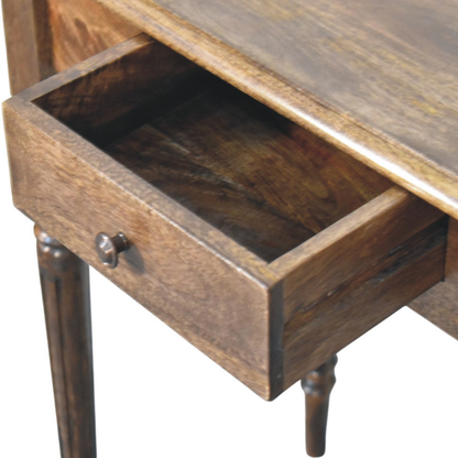 Artisan Furniture Solid Wood Heritage Turned-Leg Desk, 1 Drawer, Brown