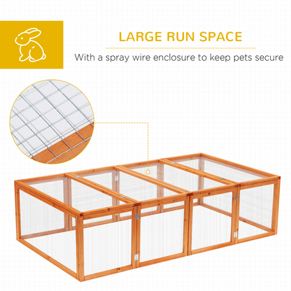 New Rabbit Hutch Cage with Run and Play Space Mesh Wire Safety for Outdoor