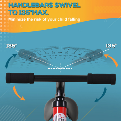 Kids Balance Training Bike Toy w/ Stabilizers For Child 2-5 Years Red HOMCOM