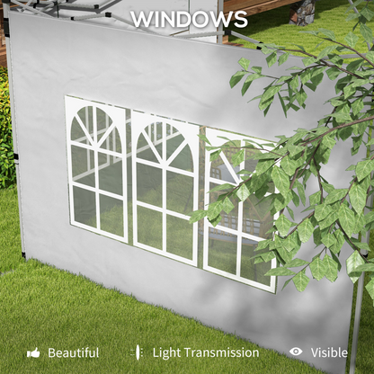 Outsunny Gazebo Side Panels for 3x3(m) or 3x4m Pop Up Gazebo, 2 Pack, Grey