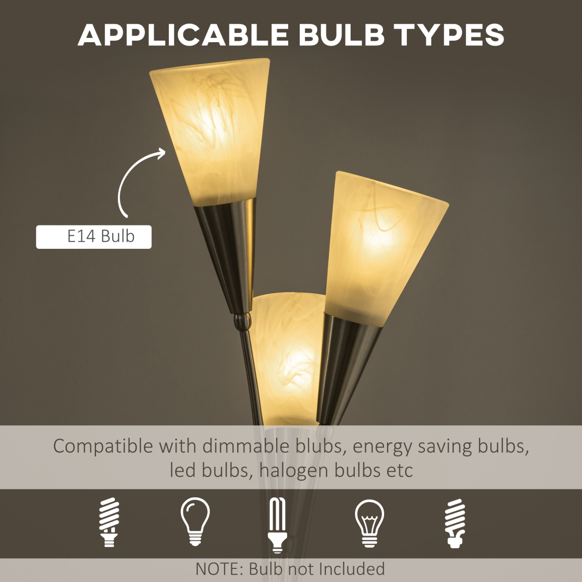 Modern Floor Lamp for Living Room Bedroom, 3 Light Upright Standing Lamp
