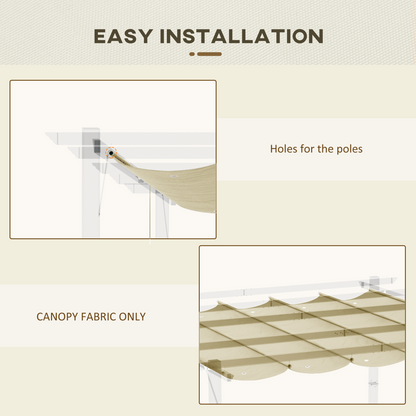 Outsunny Pergola Shade Cover Replacement Canopy for 4 x 3(m) Pergola, Beige