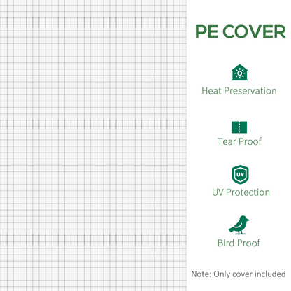 Outsunny 3 x 2 x 2m Replacement Greenhouse Cover w/ Windows, White