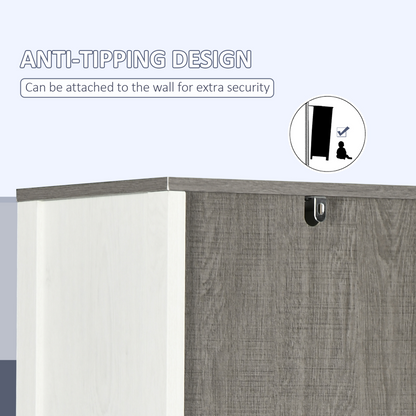 Tall Bathroom Storage Cabinet, Linen Tower with Adjustable Shelf, White