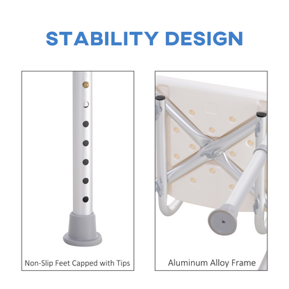 Bath Chair Shower Seat Safety Bathroom Elderly Aids Adjustable HOMCOM
