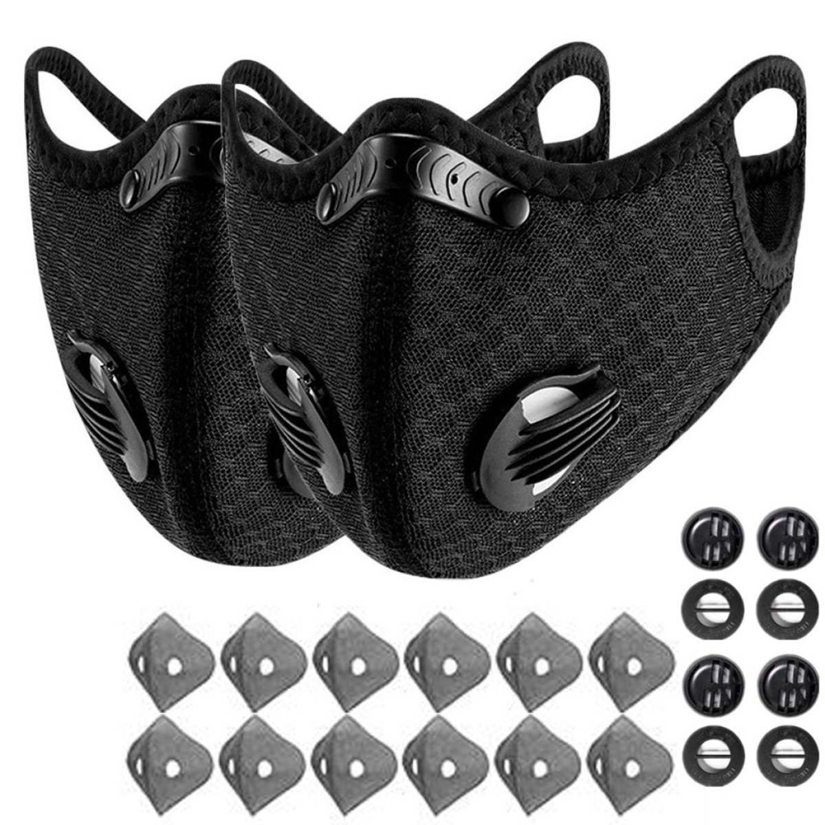（2Pack）Reusable Half Face Cover Mask w/ Filter Cycling Outdoor Sport Face Mask