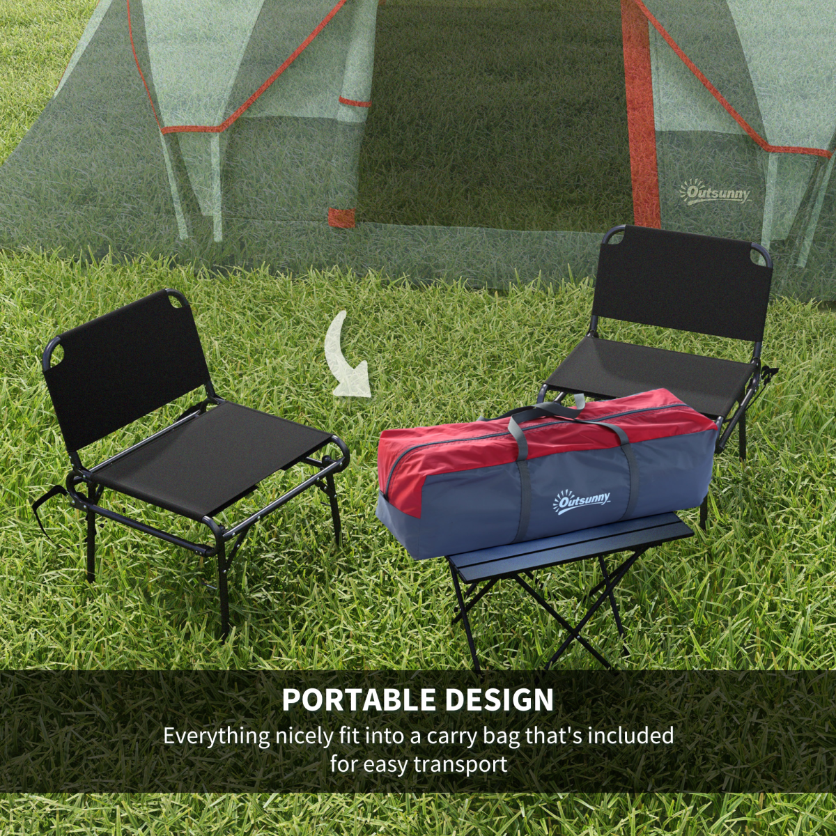 Outdoor  Camping Tent For 5-6 W/ Bag, Fiberglass & Steel Frame Outsunny