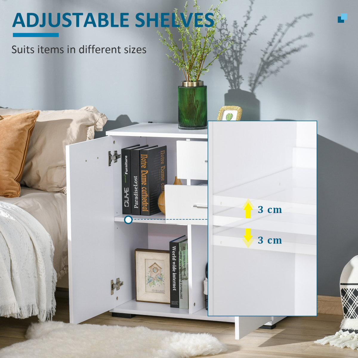 Shoe Cabinet Storage Cupboard 2-Tier Wood Tipping Bucket Modern Hall