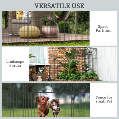 4PCs Garden Fencing Panels 43in x 11.5ft Flower Bed Border Edging Animal Barrier