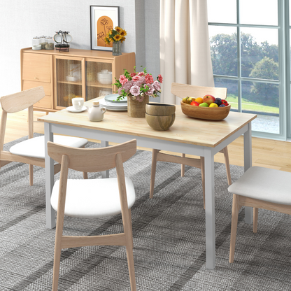 HOMCOM Dining Table Farmhouse Kitchen Table w/ Wood Frame for Dining Room