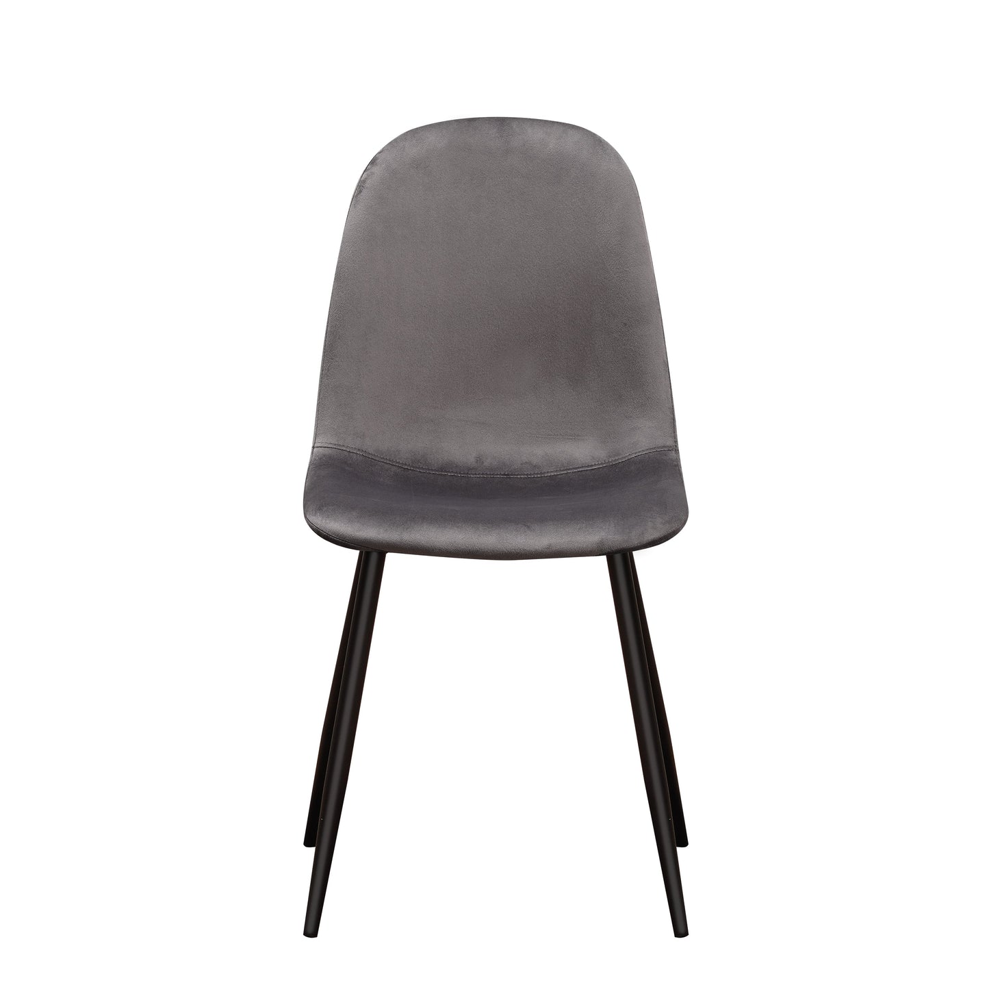 AcaciaHome Modern & Stylish Velvet Cushion Padded Fabric Chair with Black Metal Legs – Comfortable Upholstery with Strong Frame Perfect for Living Rooms, Dining Areas, Offices, & Lounges (Grey)