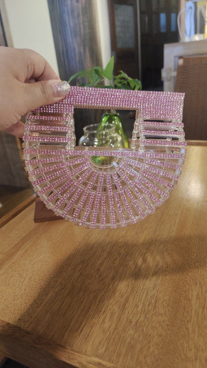 Rhinestone Rhinestone Acrylic Chain Vegetable Basket Crossbody Bag
