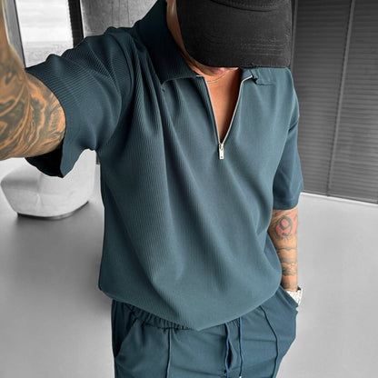The Weekend Edit – Men’s Zipper Polo & Shorts Summer Suit Set