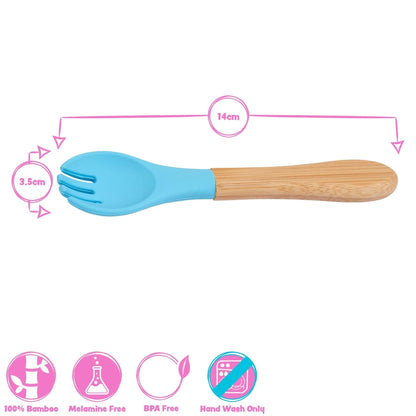 2pc Bamboo Baby Weaning Fork & Spoon Set