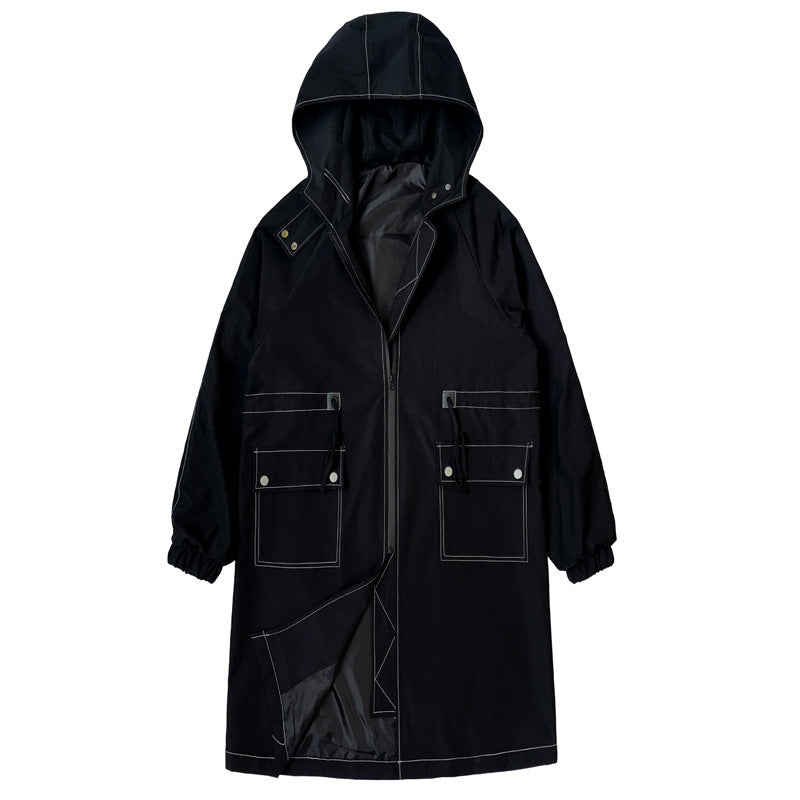 Men's Mid-Length Trench Coat - Spring Autumn Waterproof Jacket